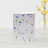 Carte de note simple Fleurs bleues peintes (Fleur jaune)
