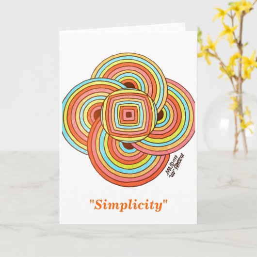 Carte de note "Simplicité" (vide à l'intérieur) (Fleur jaune)