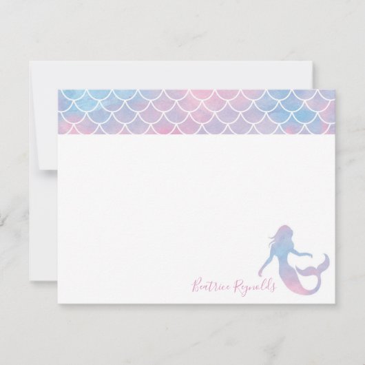 Carte de note Sirène Personnalisée (Devant)