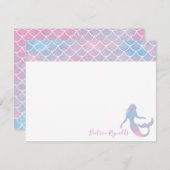 Carte de note Sirène Personnalisée (Devant / Derrière)