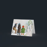 Carte de note Snowman<br><div class="desc">La scène sur cette carte postale de l'époque victorienne représente trois filles admirant leur création hivernale. L'image,  charmante et insolite,  vous offre un grand espace pour votre personnalisation.</div>