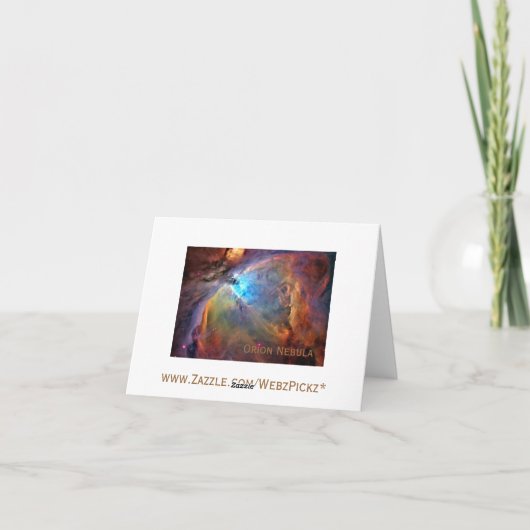Carte de note spatiale Orion Nebula (Dos)