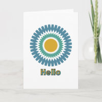 Carte de note Sunburst moderne en vert et or