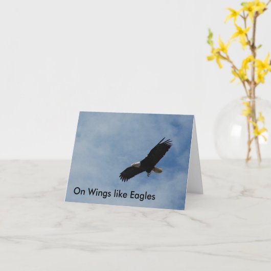 Carte de note - "sur des ailes aimez Eagles " (Fleur jaune)