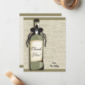 Carte de note sur la bouteille de vin et la boutei (Devant/Arrière en situation)