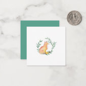 Carte de note sur la couronne mignonne Fox et Laur (Devant/Arrière en situation)