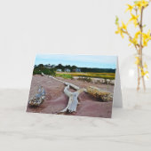 Carte de note sur le bois d'oeuvre et le sable pou (Fleur jaune)