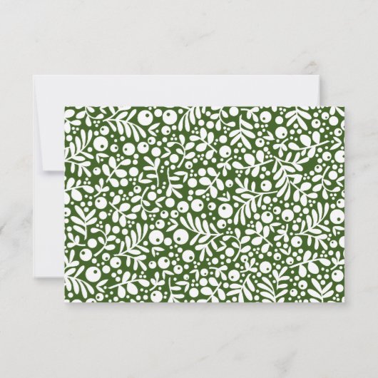 Carte de note sur le sable et les baies vertes (Dos)