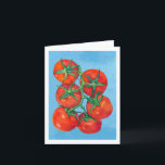 Carte de note sur les tomates rouges<br><div class="desc">Une aquarelle et un crayon mélangé à la peinture d'un tas de tomates rouges mûres,  juteuses et du jardin,  merveilleux pour les amateurs de nourriture !  Correspond également à :</div>