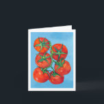 Carte de note sur les tomates rouges<br><div class="desc">Une aquarelle et un crayon mélangé à la peinture d'un tas de tomates rouges mûres,  juteuses et du jardin,  merveilleux pour les amateurs de nourriture !  Correspond également à :</div>