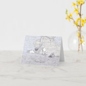 Carte de note sur l'oie des neiges (Fleur jaune)