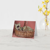 Carte de note tabby Cat (Fleur jaune)