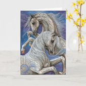 Carte de note TACHETÉE de CHEVAUX (Fleur jaune)