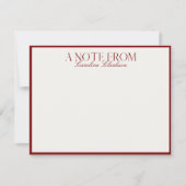 Carte de note texte gras moderne à bordure rouge A (Devant)
