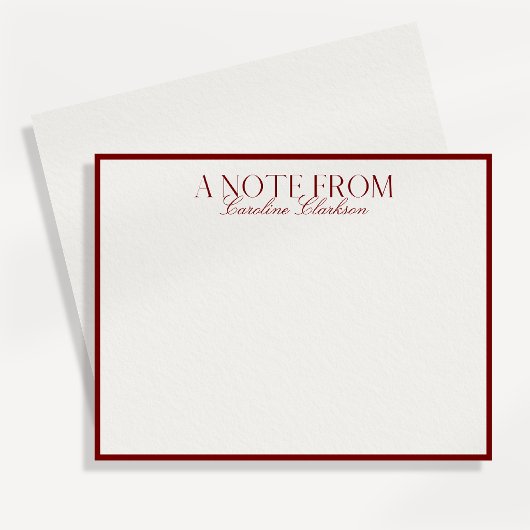 Carte de note texte gras moderne à bordure rouge A