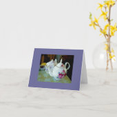 carte de note - théières anglaises (Fleur jaune)