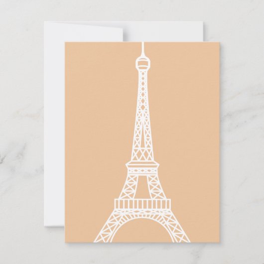 Carte de note Tour Eiffel blanche moderne (Devant)