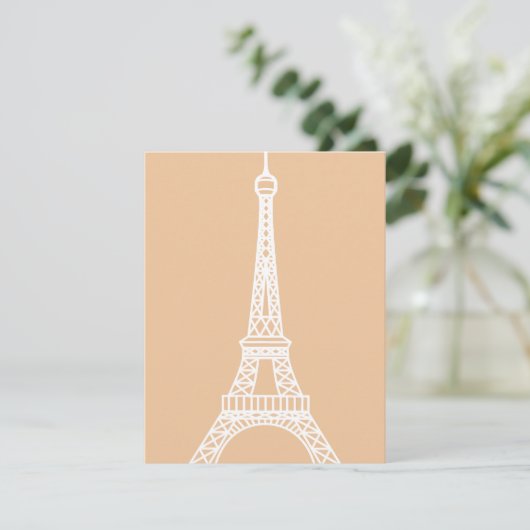 Carte de note Tour Eiffel blanche moderne (Debout devant)