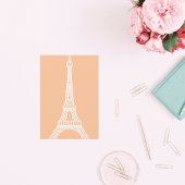 Carte de note Tour Eiffel blanche moderne