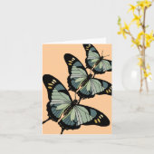 Carte de note Trio Papillon (Fleur jaune)