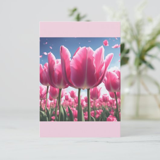 Carte de note Tulipe rose (Debout devant)