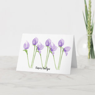 Carte de note Tulipe violette moderne
