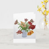 Carte de note Tulipes d'anniversaire (Fleur jaune)
