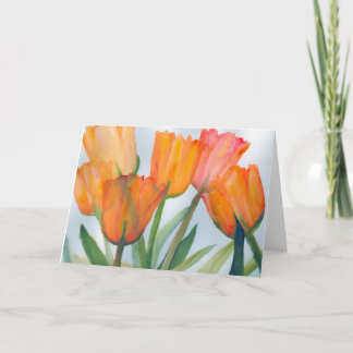 Carte de note Tulipes orange