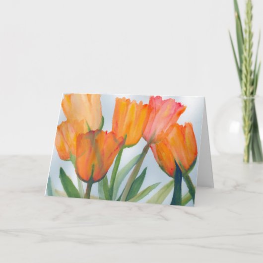 Carte de note Tulipes orange (Devant)