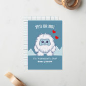 Carte de note Valentine de la classe "Yeti or Not" (Devant/Arrière en situation)