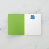 Carte de note verte Aqua Owl (Intérieur)