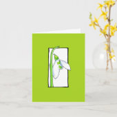 Carte de note verte blanche Snowdrop (Fleur jaune)