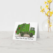 Carte de note verte de camion à ordures (Fleur jaune)