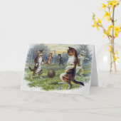 Carte de note victorienne de match de football de (Fleur jaune)