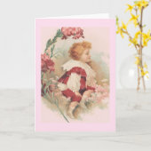 Carte de note victorienne d'enfant (Fleur jaune)