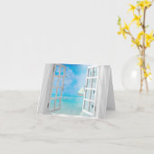 Carte de note vide de la fenêtre marine (Fleur jaune)