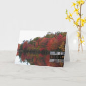 Carte de note vide du feuillage d'automne (Fleur jaune)