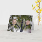 Carte de note vierge à deux colombes (Fleur jaune)