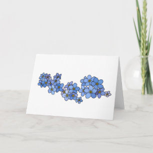 Carte de note vierge à fleurs oubliée