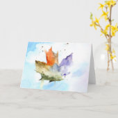 Carte de note vierge à l'aquarelle feuille. (Fleur jaune)