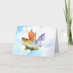 Carte de note vierge à l'aquarelle feuille.