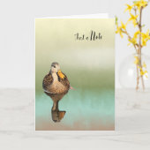Carte de note vierge avec canard mouillé (Fleur jaune)