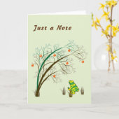 Carte de note vierge avec grenouille et arbre oran (Fleur jaune)