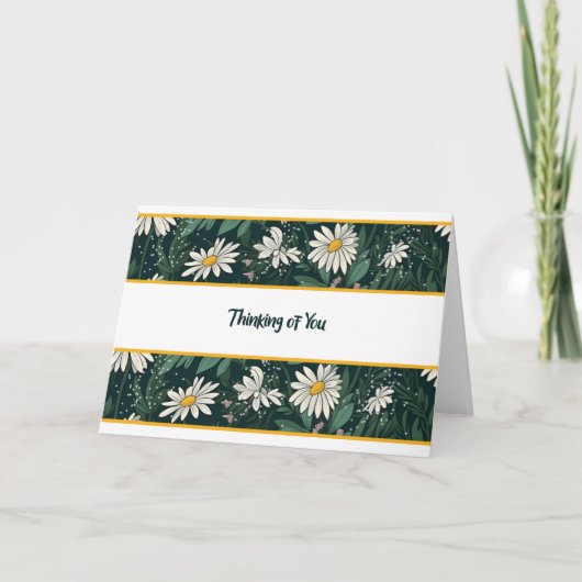 Carte de note vierge avec marguerites (Devant)