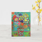 Carte de note vierge de Spray d'été (Fleur jaune)