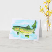 Carte de note vierge de truite (Fleur jaune)