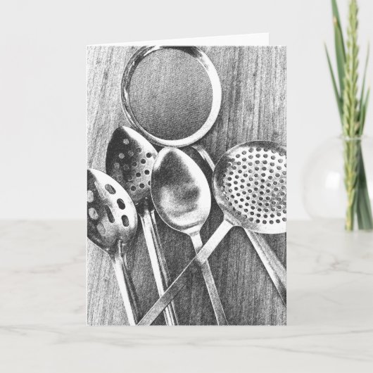 Carte de note vierge des cuillères de cuisine (Devant)