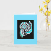 Carte de note vierge (escargot) (Fleur jaune)