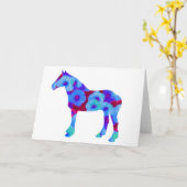 Carte de note vierge Pop Art Horse (Fleur jaune)