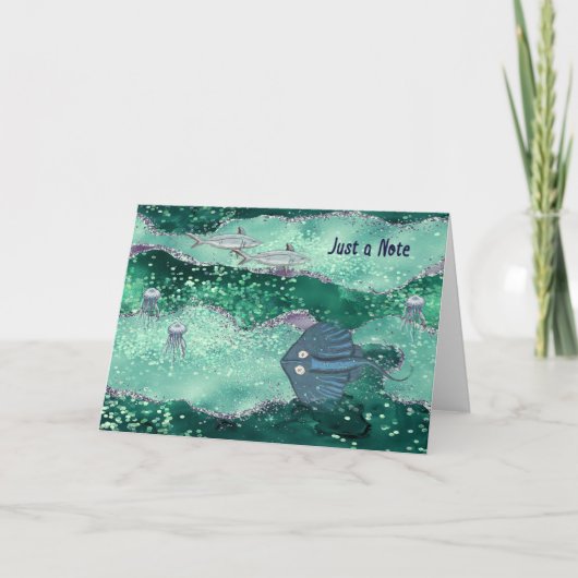 Carte de note vierge sous la mer (Devant)